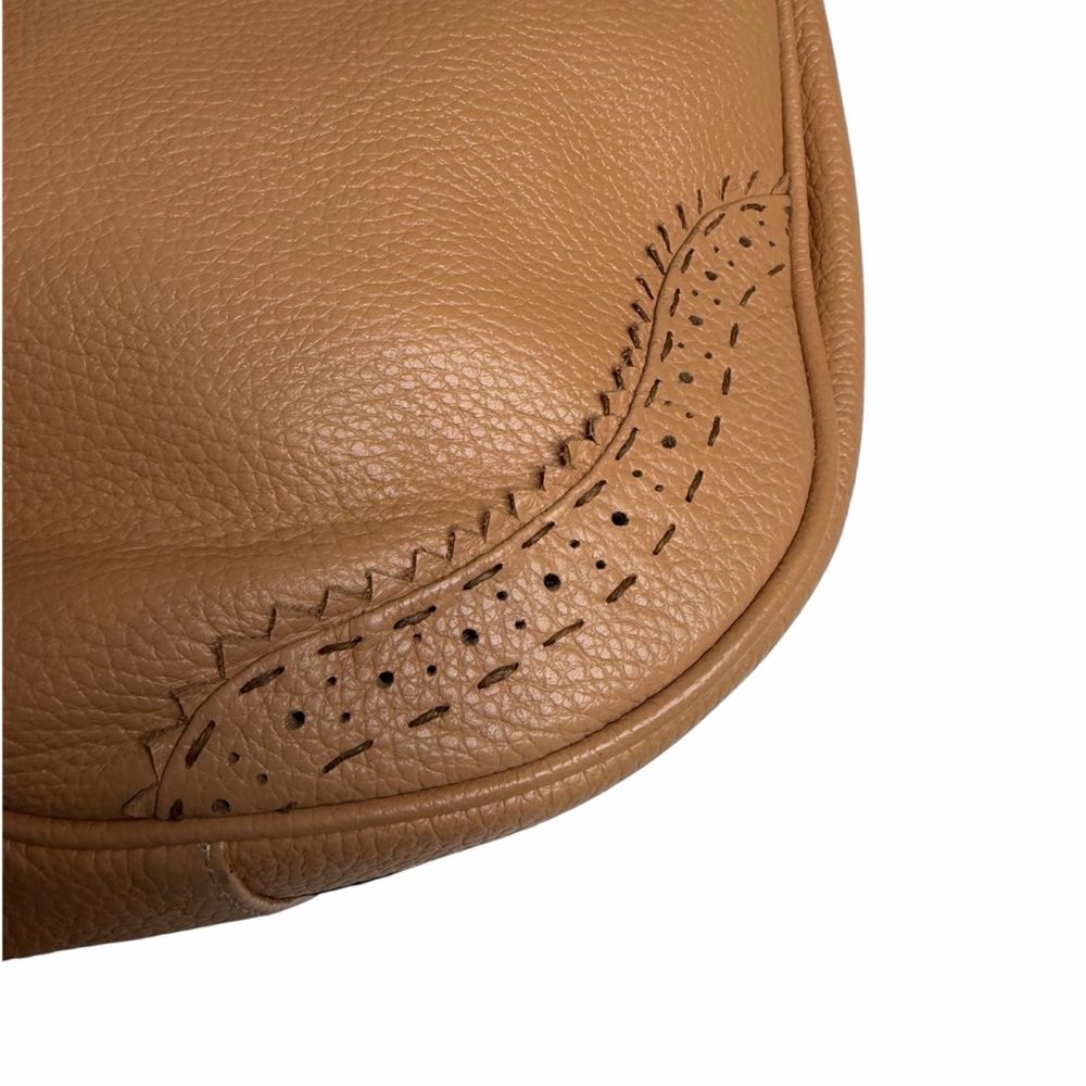 CARLA MANCINI Hayley Light Tan Brown Leather Crossbody Bag Purse NWT Wester - Picture 9 of 11